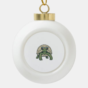 Coole Sonnenbrille Schildkröte Vintage Vektor Desi Keramik Kugel-Ornament