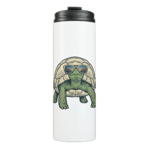 Coole Sonnenbrille Schildkröte Vintage Vektor Desi Thermosbecher
