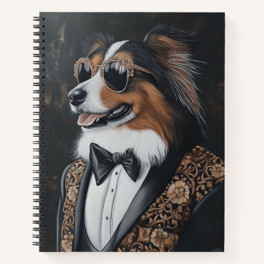Coole Sonnenbrille Shetland Sheepdog | Sheltie Notizblock (Vorderseite)
