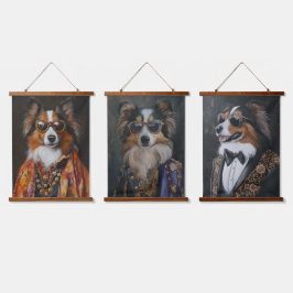 Coole Sonnenbrille Shetland Sheepdogs | Sheltie Wandteppich Mit Holzrahmen