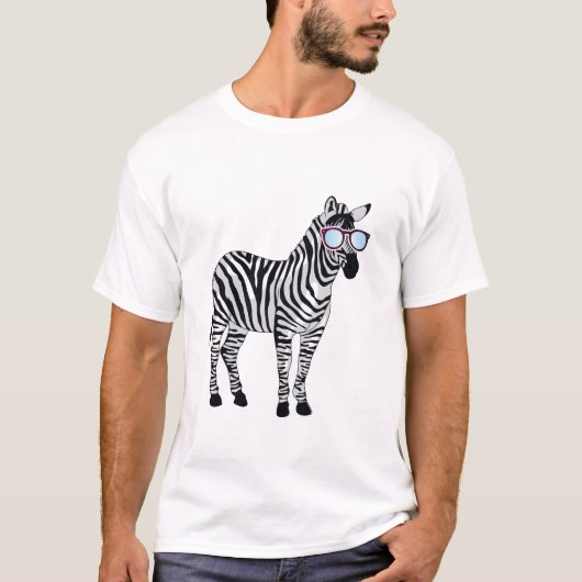 Coole Sonnenbrille Zebra Zookeeper Wildtier T-Shirt (Vorderseite)