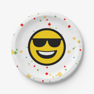Coole Sonnenbrillen Emoji Pappteller