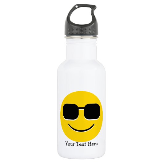 Coole Sonnenbrillen Emoji Trinkflasche (Vorderseite)