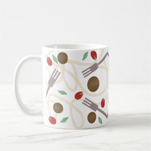 Coole Spaghetti-und-Fleischbällchen-Foodie-Muster  Kaffeetasse