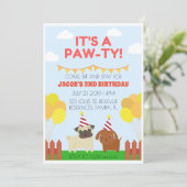 Coole spannende Hunde Thema Geburtstagsparty Einladung (Stehend Vorderseite)
