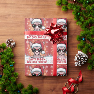 Coole Sphynx-Katze Weihnachten Santa-Design Geschenkpapier