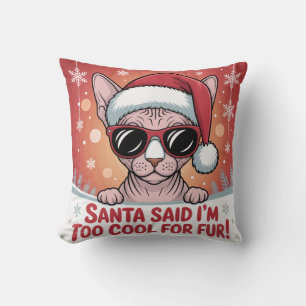 Coole Sphynx-Katze Weihnachten Santa-Design Kissen