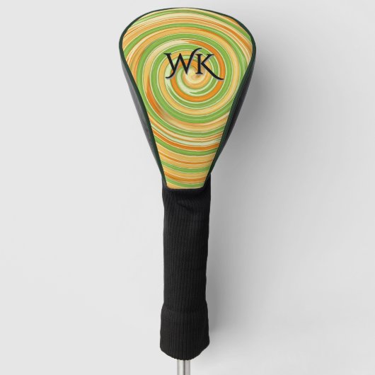 Coole Spirale aus Zitrusfrüchten mit Monogramm Golf Headcover (Vorderseite)