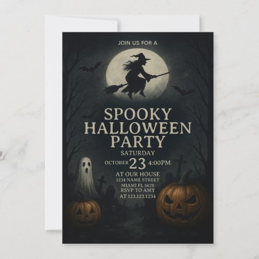 Coole Spooky Halloween-Party Einladung (Vorderseite)