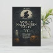 Coole Spooky Halloween-Party Einladung (Stehend Vorderseite)