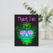 Coole Spooky Sugar Skull Vintag Retro Art Postkarte (Stehend Vorderseite)