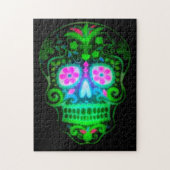 Coole Spooky Sugar Skull Vintag Retro Art Puzzle (Vertikal)