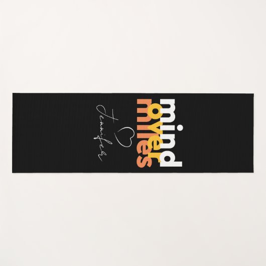 Coole Sportmotivation Yellow Black Bold Typografy Yogamatte (Vorderseite (Horizontal))