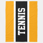 Coole sporty Bold Yellow Black TENNIS Letters Text Fleecedecke (Vorderseite)