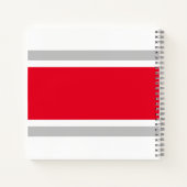 Coole Sporty Bright Red Light Grau Racing Streifen Notizblock (Rückseite)