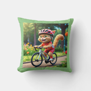 Coole Sporty Cat auf dem Fahrradkissen Kissen