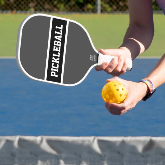 Coole Sporty Grey Black PICKLEBALL Textstreifen Pickleball Schläger (InSitu)