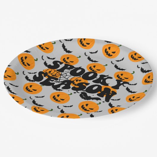 Coole Spuk Pumkin Party Paper Teller (Schrägansicht)