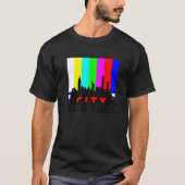 Coole Stadt New York mit TV Test Signal Illustrati T-Shirt (Vorderseite)