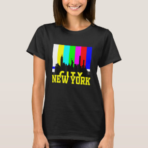 Coole Stadt New York mit TV Test Signal Illustrati T-Shirt