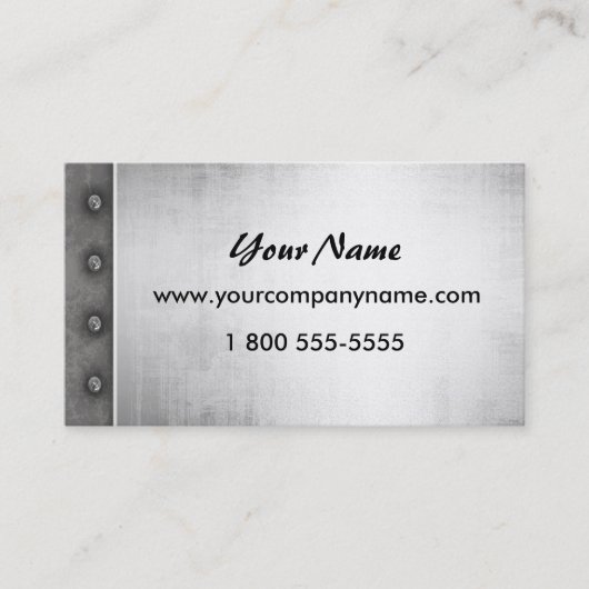 Coole Stahlmetallblick-Geschäfts-Karten Visitenkarte (Vorderseite)