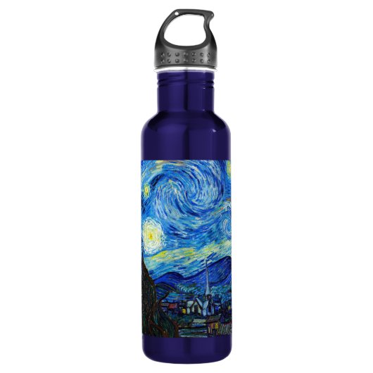 Coole Starry Night Vincent Van Gogh Gemälde Art Edelstahlflasche (Vorderseite)