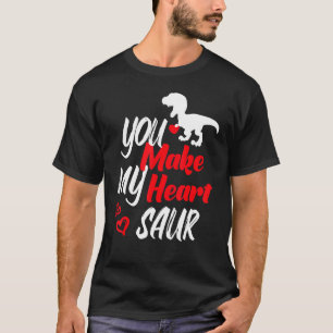 Coole Statement Valentinstag Herz In Liebe Dinos T-Shirt