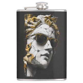 Coole Statue mit Sonnenbrille – Antike Weisheit mo Flachmann