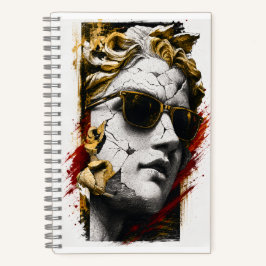 Coole Statue mit Sonnenbrille – Antike Weisheit mo Notizblock