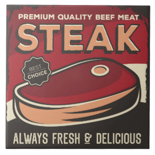 Coole Steak Retro Vintage Fliese