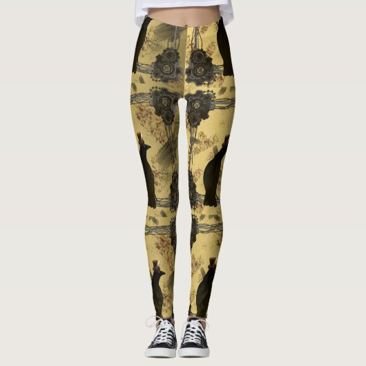 Coole Steampunk Krähen und Gang-Leggings Leggings (Vorderseite)