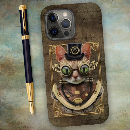 Coole Steampunk Orange Tabby Katze Case-Mate iPhone Hülle