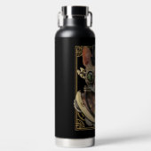 Coole Steampunk-Orange Tabby-Katze mit Namen Trinkflasche (Vorderseite)