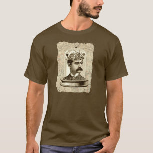 Coole Steampunk-Uhrwerk-Gehirn, Kopf-in-Glas-Kunst T-Shirt
