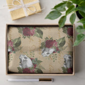 Coole Steampunkschädel und Blume Seidenpapier (Geschenk)