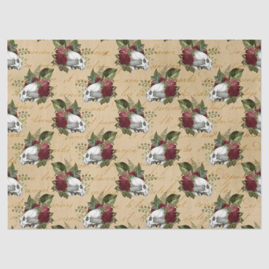 Coole Steampunkschädel und Blume Seidenpapier (Vorderseite)