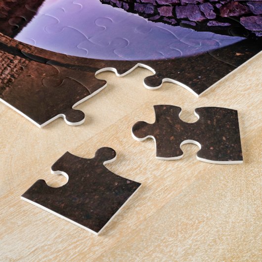 Coole Steinbrücke Spiegelungen Sonnenuntergang Puz Puzzle (Seite)