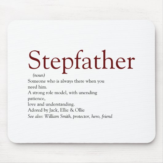 Coole Stepfather, Stepdad Definition Spaß graue Ma Mousepad (Vorne)