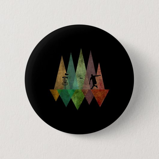 Coole stilisierte geometrische Disc-Golf  Button (Vorderseite)