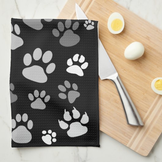 Coole, stilvolle Schwarz-Weiß-Farbdrucke Geschirrtuch (Viertel Falte)