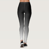 COOLE, stilvolle, trendige schwarz-weiße Streifen Leggings (Rückseite)