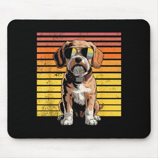 Coole stolze Cavapoo-Männer Frauen Vintage-Hundefr Mousepad (Vorne)