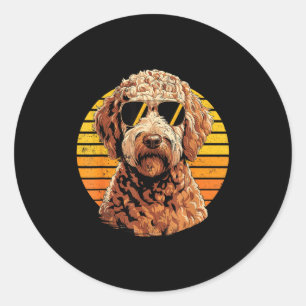 Coole stolze Doodle-Männer Frauen Vintage-Hunde-Li Runder Aufkleber