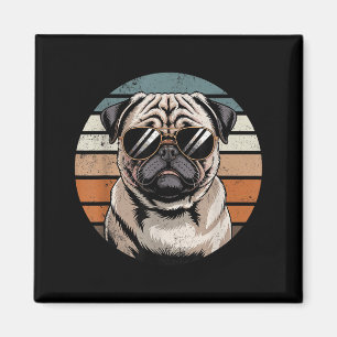 Coole stolze Mops Männer Frauen Vintage Hundebesit Magnet