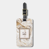 Coole Stone-Marmortextur, Monogramm Gepäckanhänger (Vorderseite vertikal)