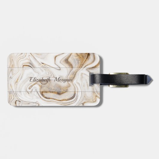 Coole Stone-Marmortextur, Monogramm Gepäckanhänger (Rückseite horizontal)