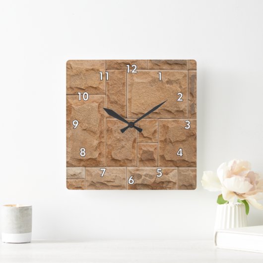 Coole Stone-Wand mit mehreren Formaten Quadratische Wanduhr (Zuhause)
