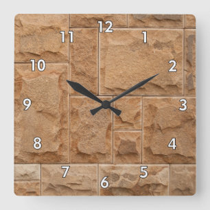 Coole Stone-Wand mit mehreren Formaten Quadratische Wanduhr
