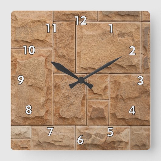 Coole Stone-Wand mit mehreren Formaten Quadratische Wanduhr (Vorderseite)