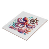 Coole Strand-Oktopus-Liebhaber Fliese (Seite)